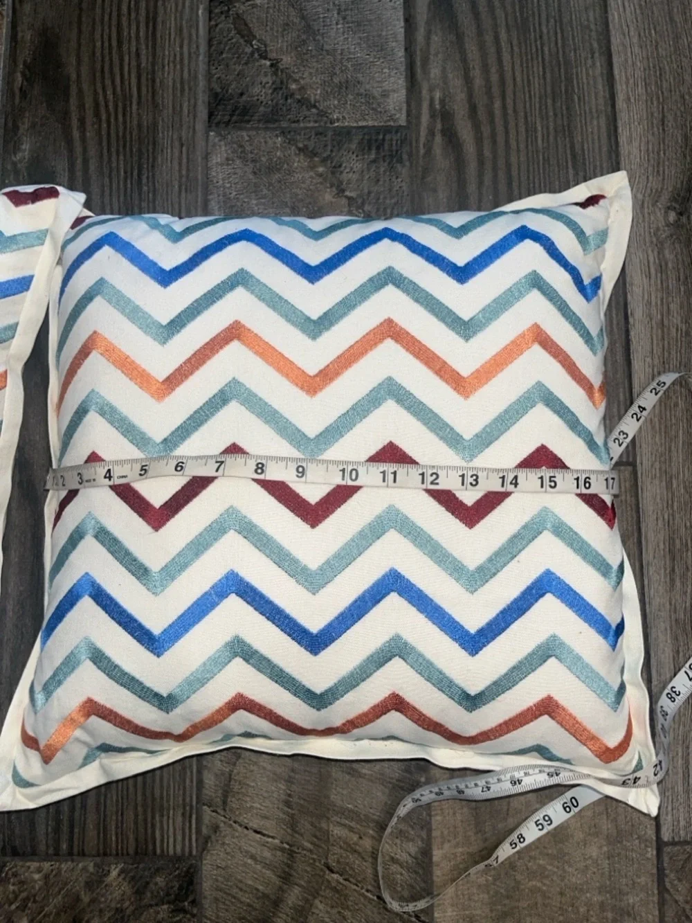 Iffat Ikhan for IMAX Decorative Designer Zigzag Chevron  Pillow Pair. Zippered.